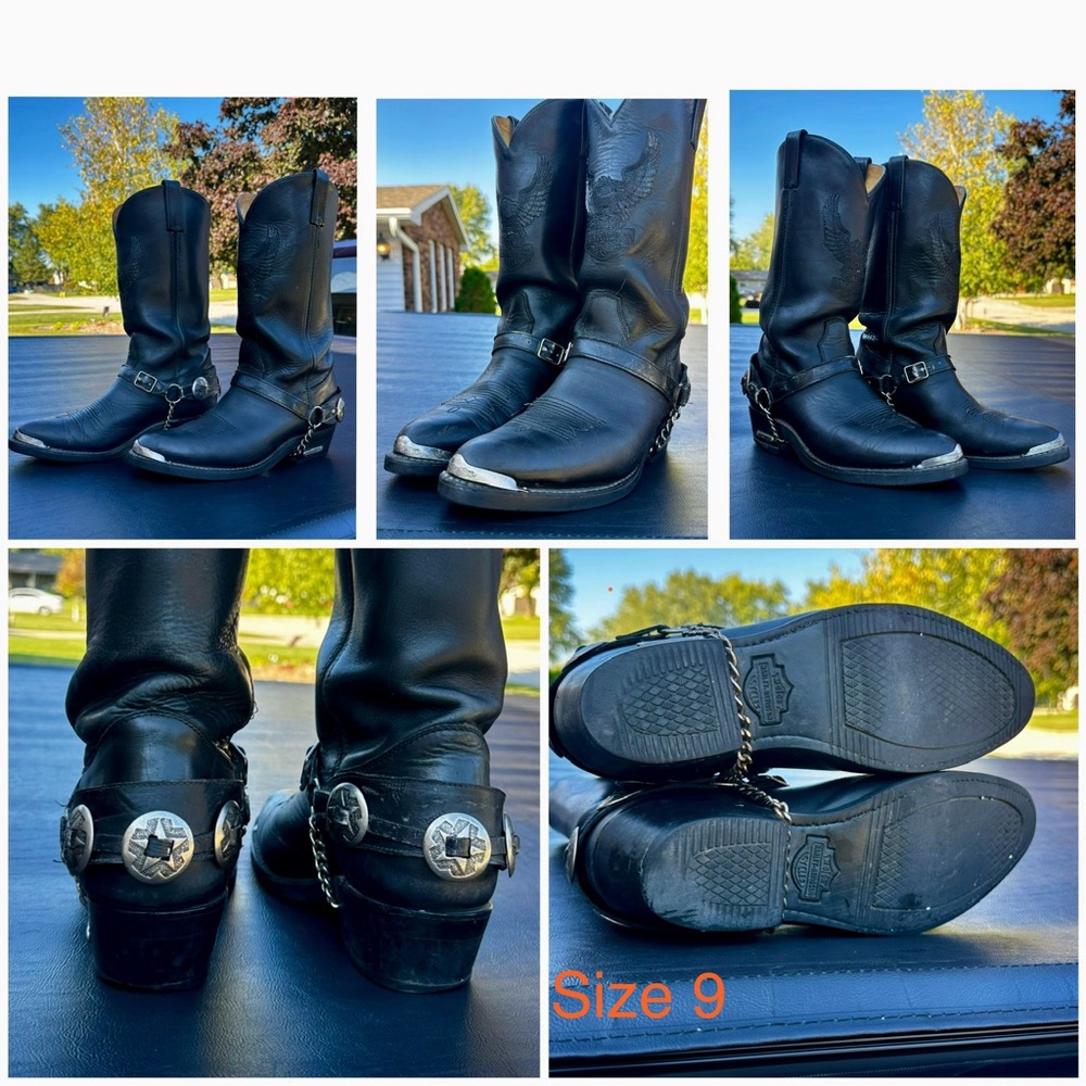 Men’s SZ 9 Harley Davidson Leather Boots